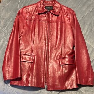Express Women's Red Leather Jacket
